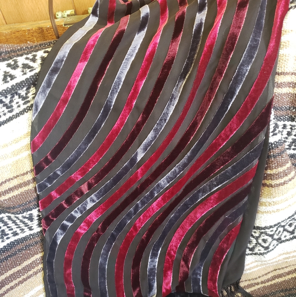 Amazing burnout fringed scarf